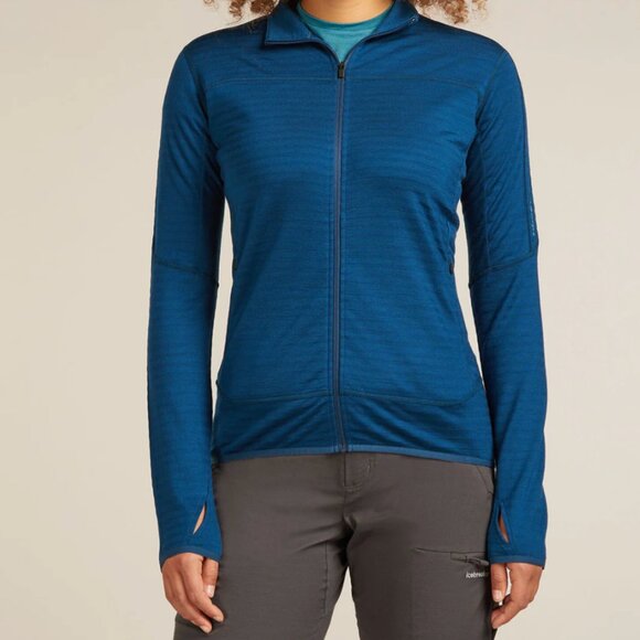 NIB NWT Women's Icebreaker Merino Blend 300 RealFleece Descender Long Sleeve Zip - Picture 1 of 9